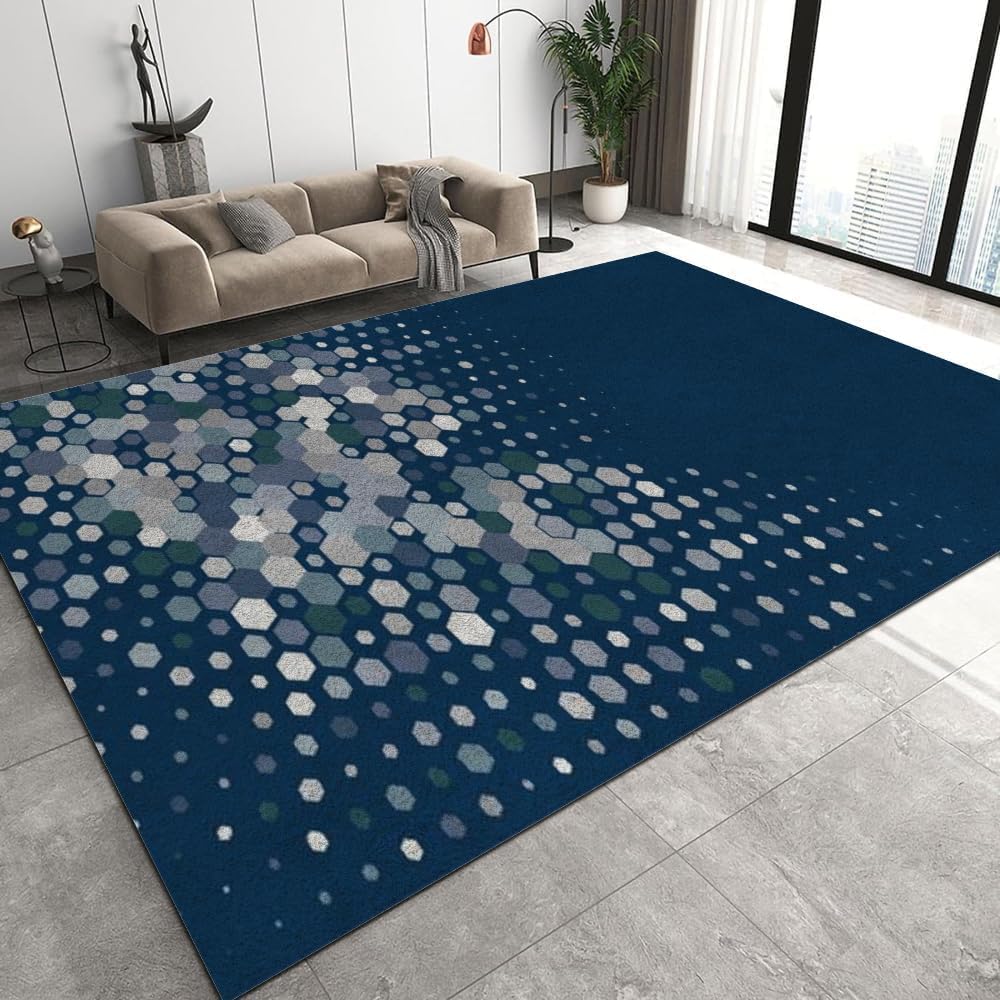 Tapis de bureau à impression 3D géométrique toucher doux en polyester 120 x 160 cm