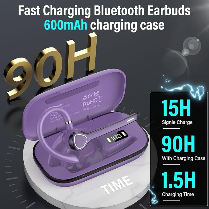 Auricular Bluetooth inalámbrico in-ear con doble micrófono y batería 90H miniatura 5