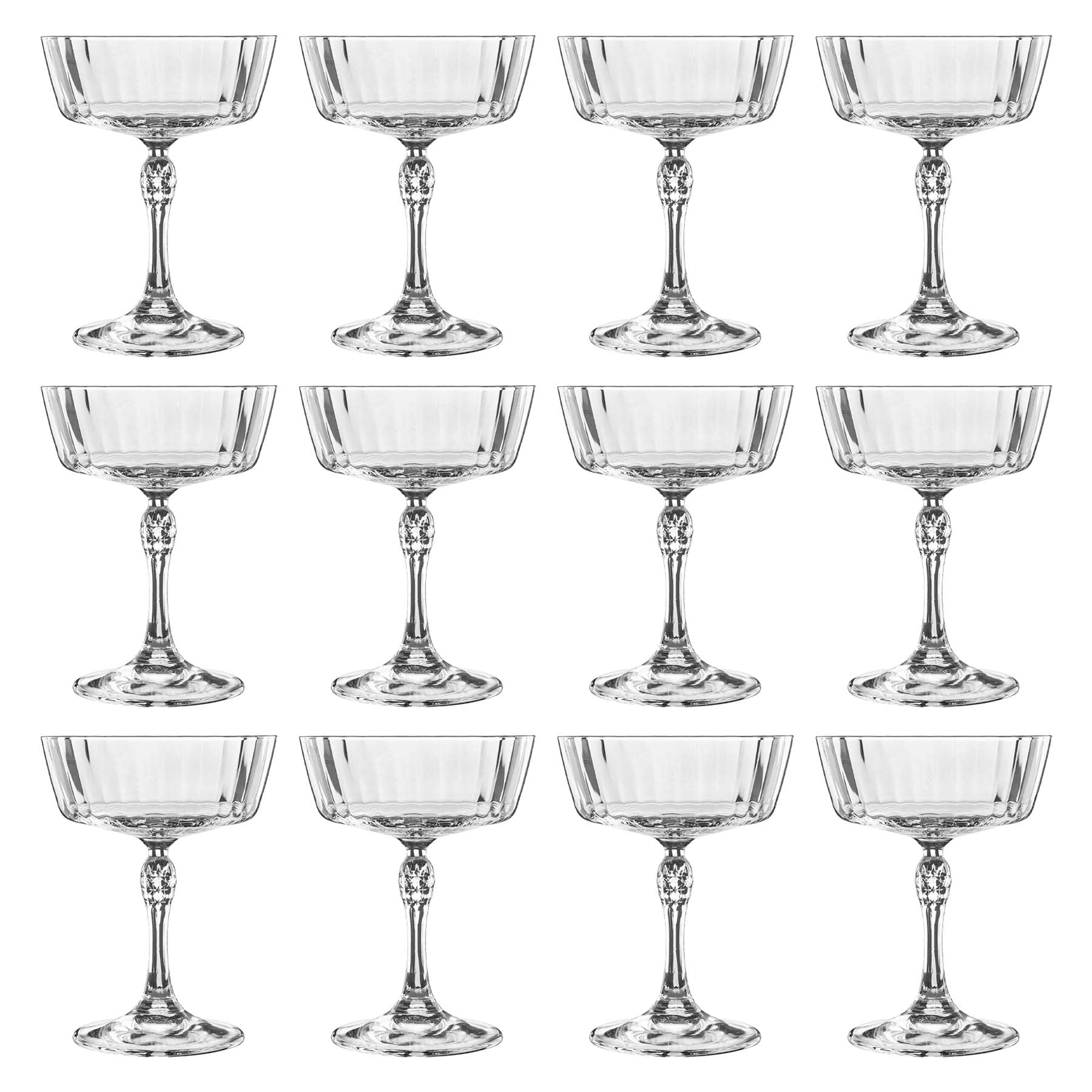 Bormioli Rocco Transparent 12X Clear 275Ml America '20S Champagne Cocktail Saucers - Vintage Art Deco Coupe Glasses For Wine, Espresso Martini