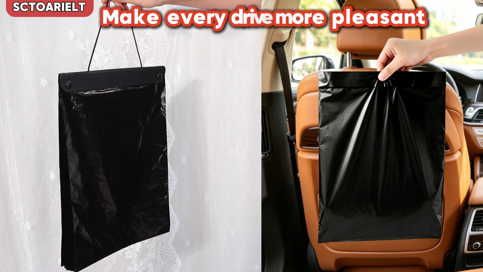 Image of 80 Count Hanging Car Trash Bags, Disposable Leak-proof Garbage Can for Car