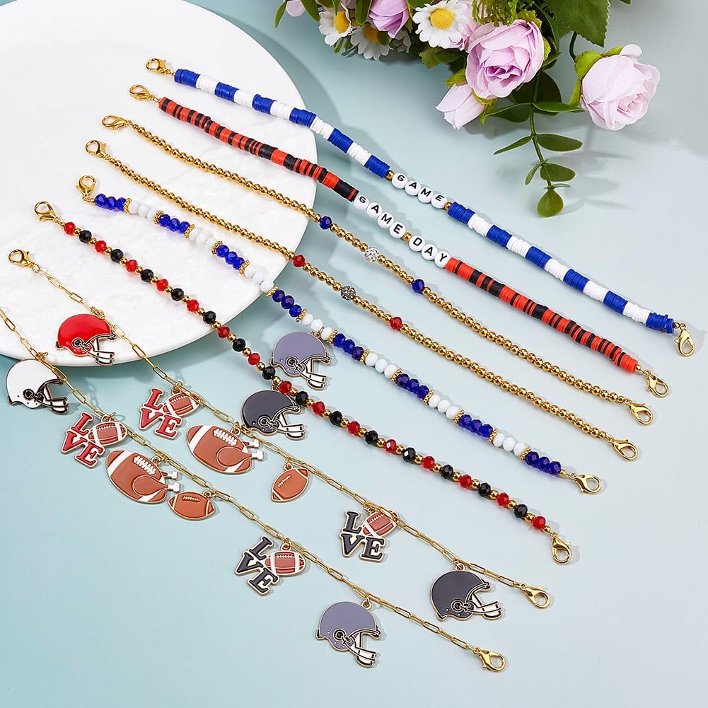 SUPERFINDINGS 14Pcs 14 Styles Trucker Hat Brim Chains Bead Baseball Caps Chains Hat Bill Decoration Charms Mesh Baseball Cap Charms Accessories for Caps Trucker Hats Decor, 27-28cm - Image 4