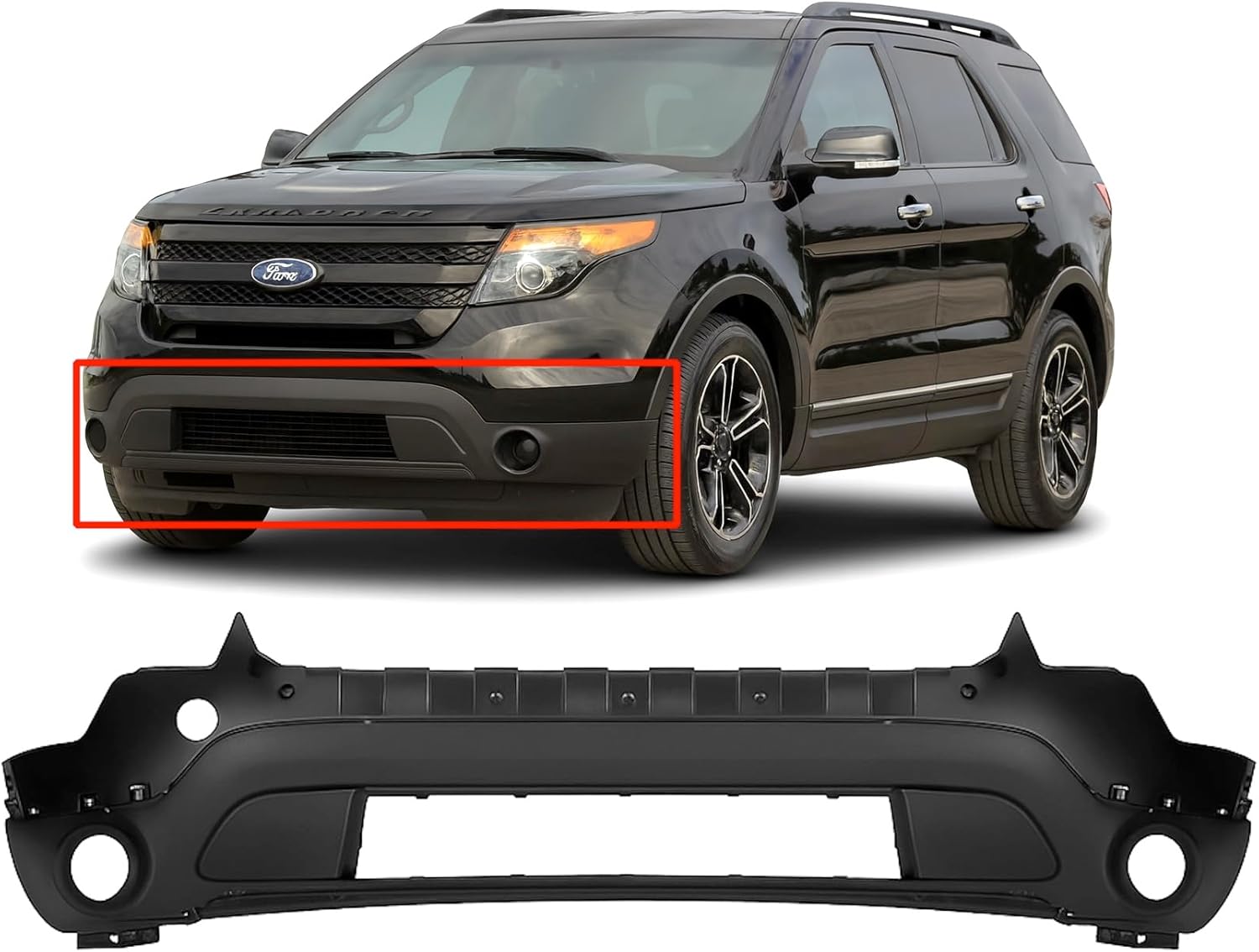 FitParts Compatible with Ford Explorer 2011-2015 Front Bumper Cover. New Textured FO1015112 BB5Z 17D957 CB