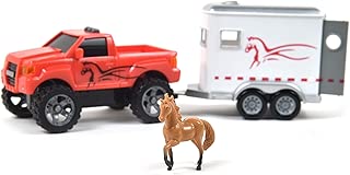 pink truck and horse trailer toy