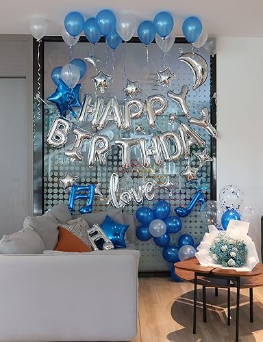 Miniatura 2 de iPartycool 78 decoraciones de fiesta de cumpleaños, carteles de papel de aluminio 3D, pétalos de rosa, globo de amor de 32 pulgadas, 12 globos de