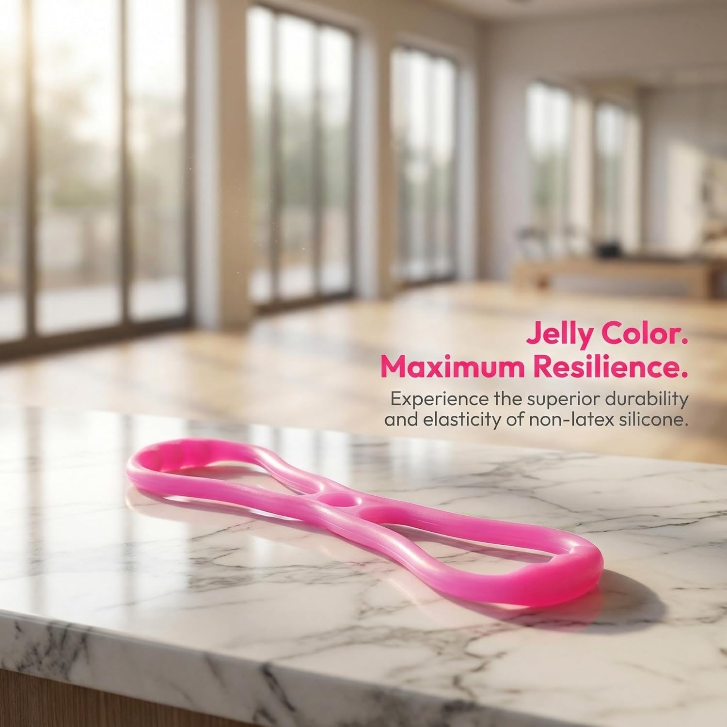 Toddmomy Silicone Figure 8 Resistance Band for Yoga and Fitness Elastic Pull Rope Portable Stretching Band for Back Shoulder and Arm Workout Home Gym Training
