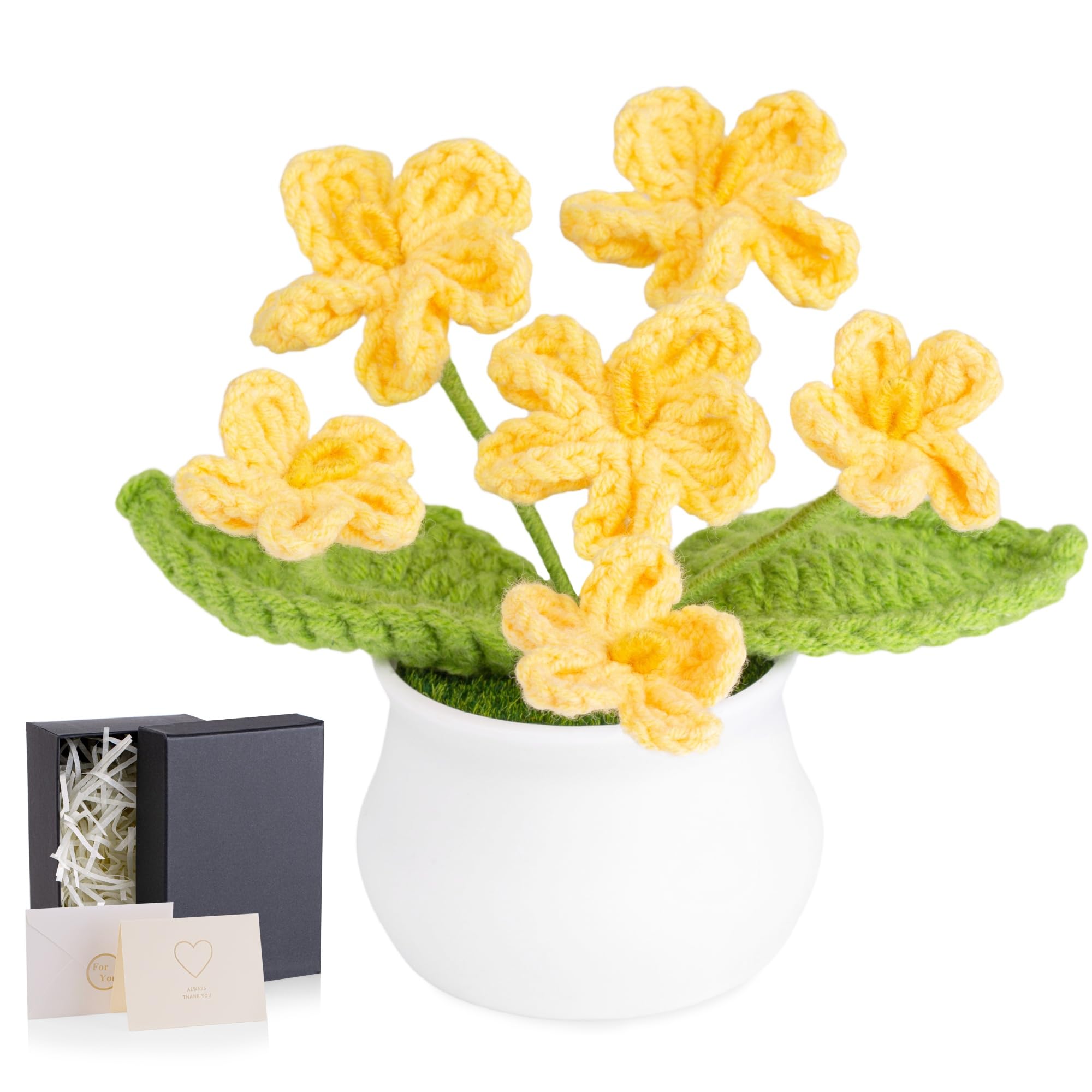 MAIBAOTA Yellow Forget Me Not Crochet Flowers Thank You Teacher Gifts — image 1