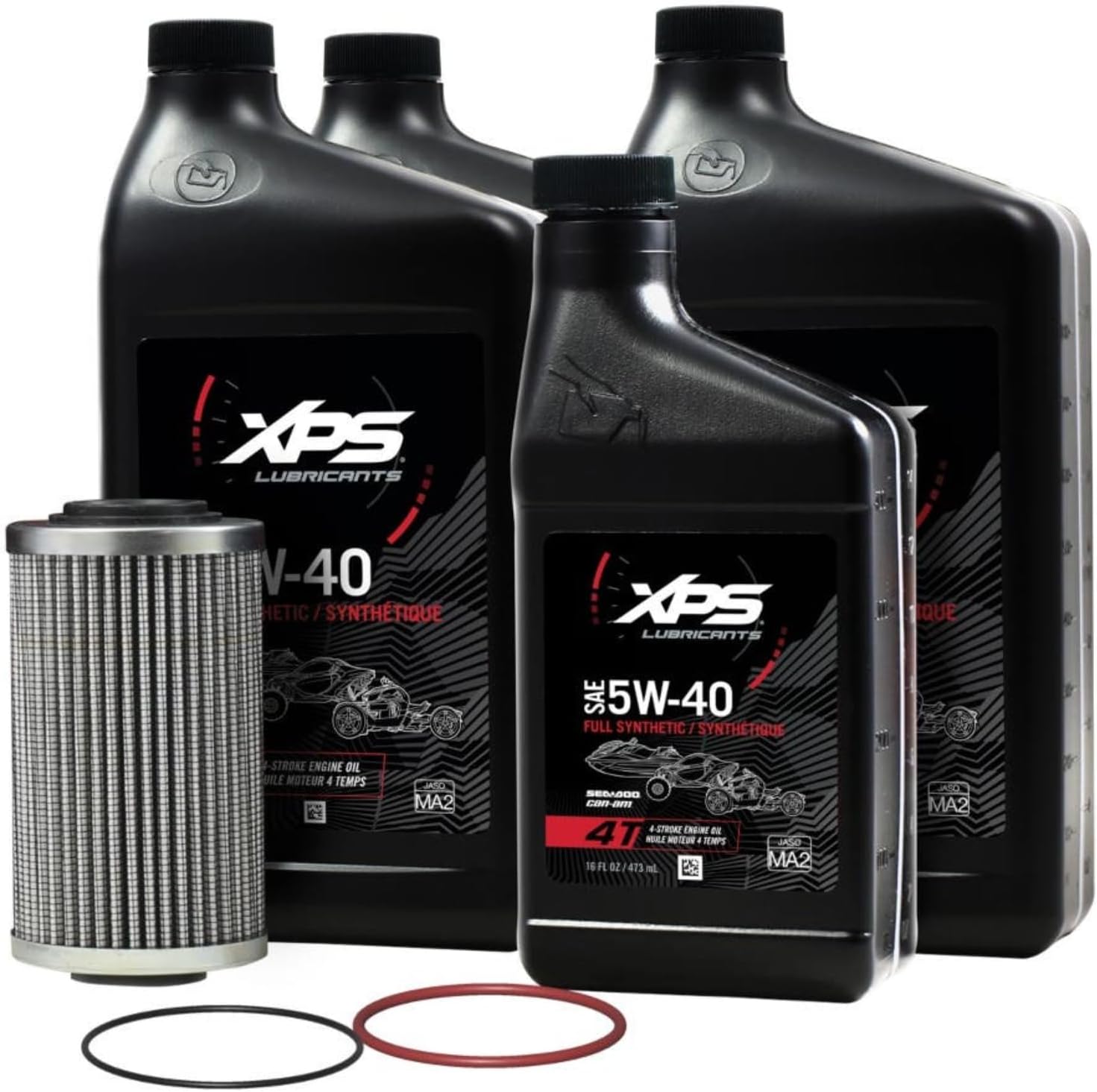 BRP Can-Am Sea-Doo OEM 4T 5W-40 Full Synthetic Oil Change Kit, 9779486