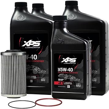 BRP Can-Am Sea-Doo OEM 4T 5W-40 Full Synthetic Oil Change Kit, 9779486
