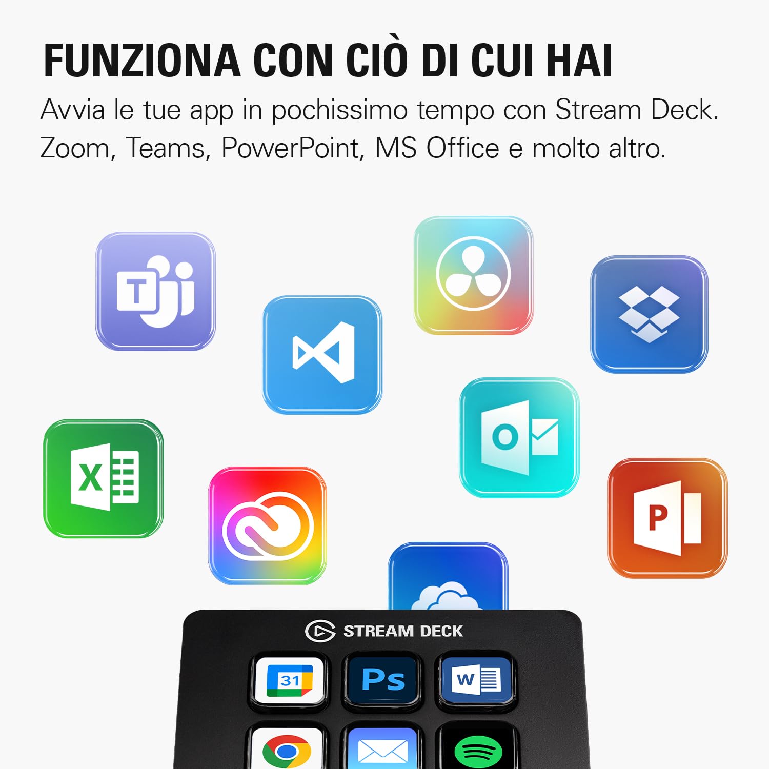 Elgato Stream Deck Mini Individuale Controllo Creazione di Contenuti in Diretta con 6 Tasti LCD Personalizzabili, per Windows 10 e MacOS 10.13 o Successivi, Nero