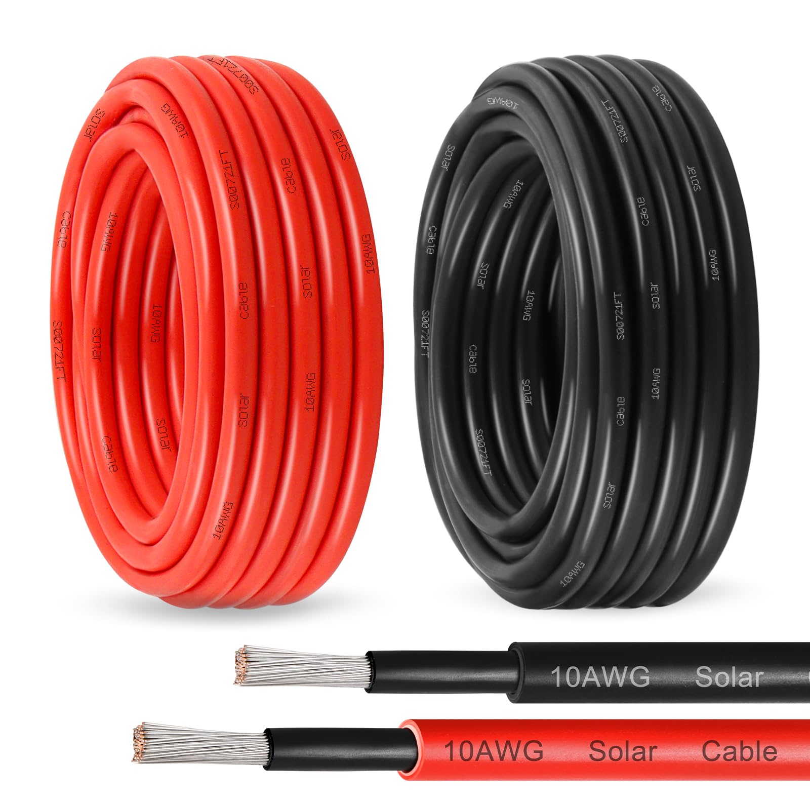 Cable Solar 10 AWG 100 Pies – Cobre UL 4703 Hecho En EE. UU. Para Paneles Fotovoltaicos (Rojo)