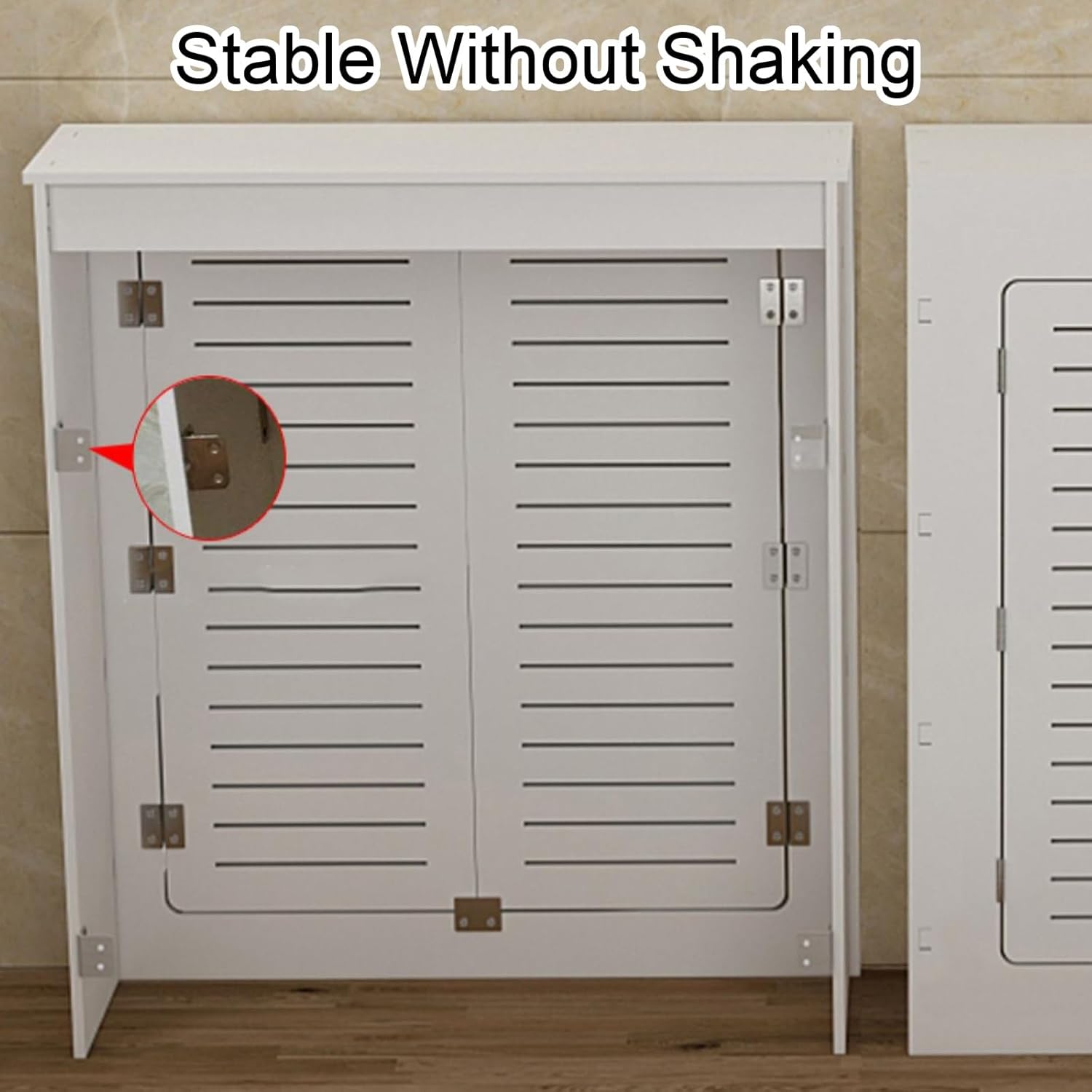 Modern White Radiator Cover, Radiator Covers Top Storage Shelf, Snap Assembly, Fits Most Radiators, Heating Decorative Cabinet for Bathroom, Living Room(52x100x25cm/20.5x39x10in)