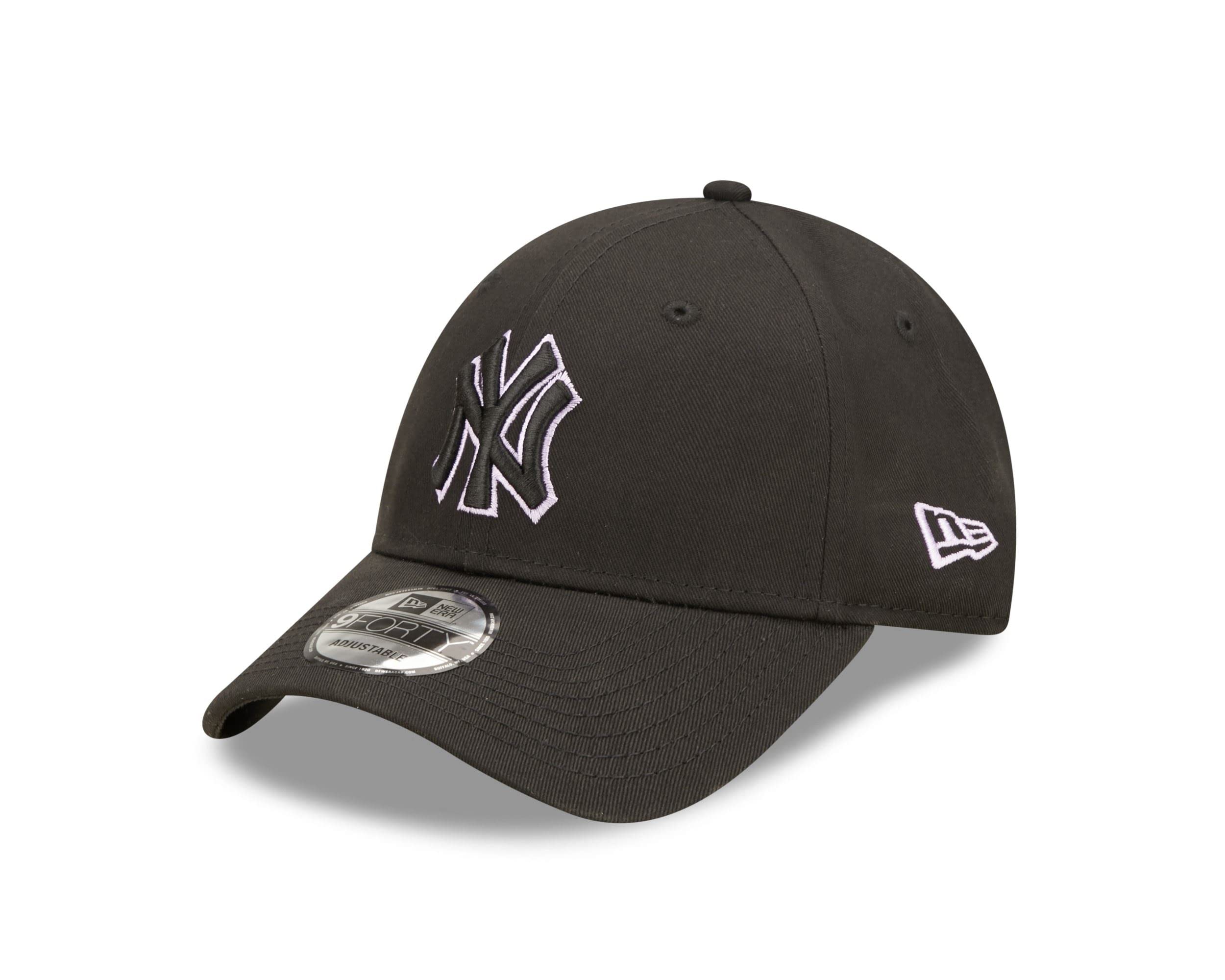 New Era New York Yankees MLB Team Outline Black Purple 9Forty Adjustable Cap — image 1