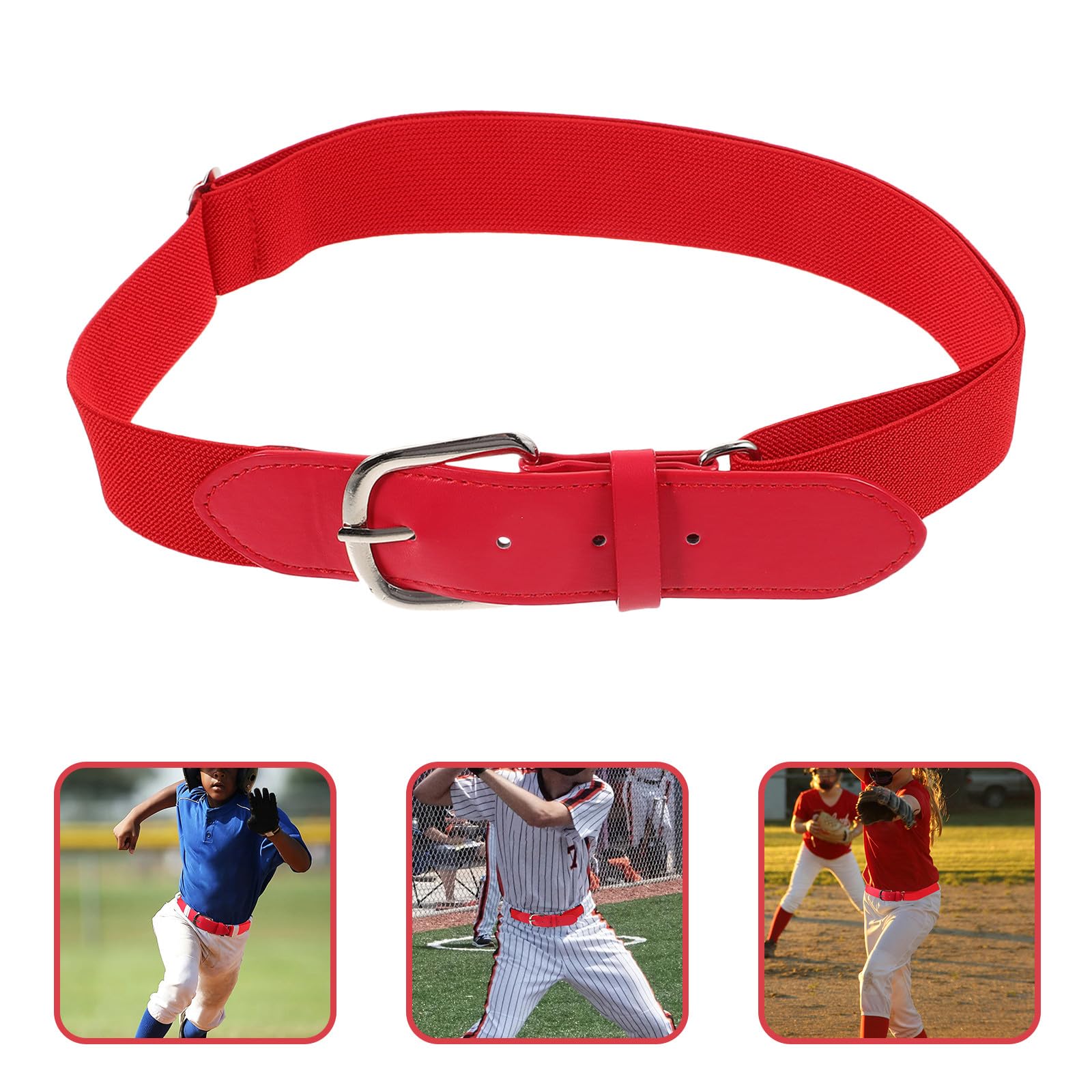 Veemoon Ceinture de Baseball Extensible Rouge pour Garçon, Alliage Ajustable, Accessoire Sport Baseball et Softball