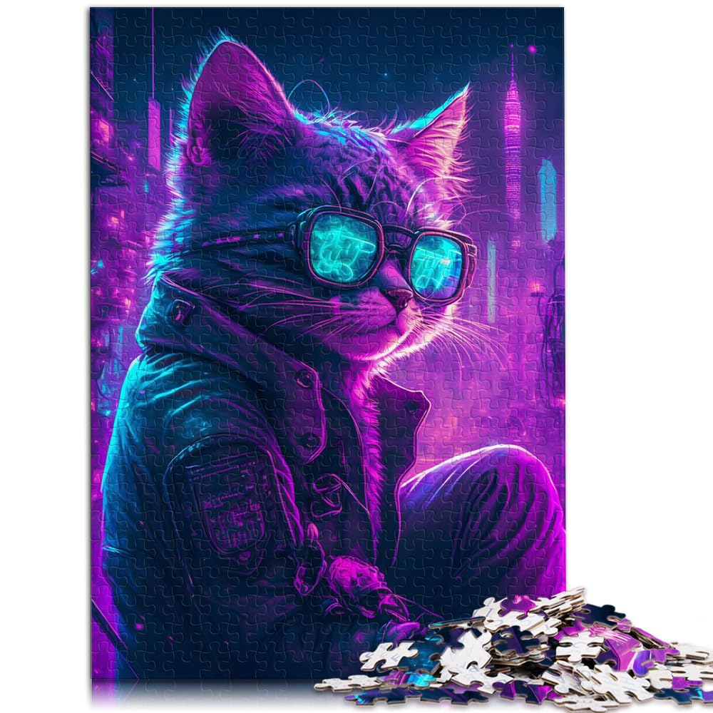 Jigsaw Puzzles colorful animals 1000 piece jigsaw puzzles wooden puzzle for Adults and Children 12 Years old and up Educational Games Size: 50x75cm — image 1