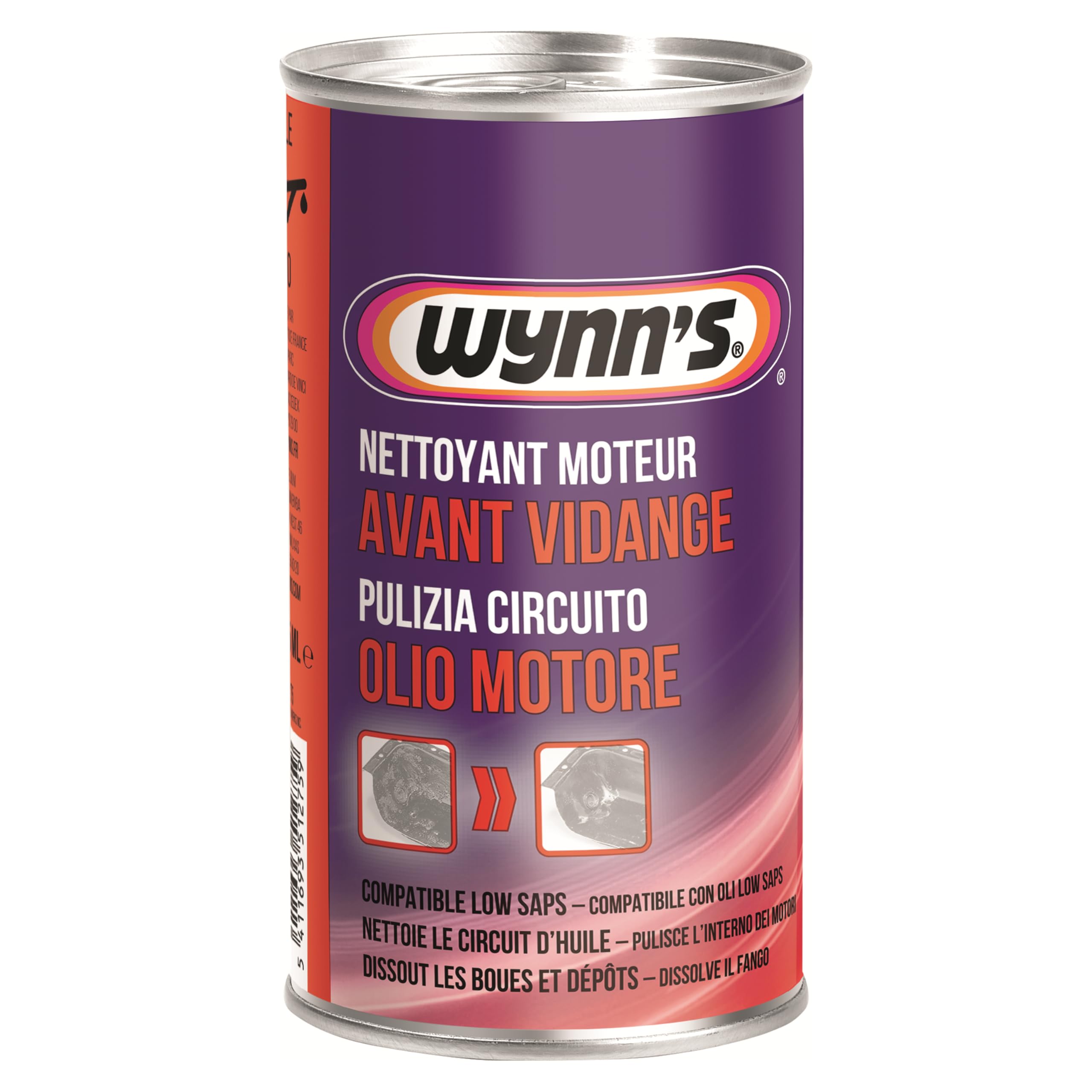 Wynn's Nettoyant Moteur Avant Vidange - Additif Essence & Diesel - 325 ML