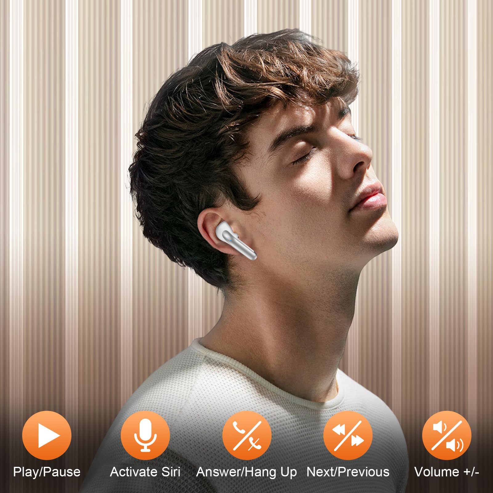 Microfono con cancellazione del rumore Auricolari Cuffie wireless per Samsung galaxy S25 S24 Ear Buds pod Stereo Bass Auricolari Bluetooth per iPhone 16e 16 15 Pro Auricolare iPad Android Google pixel