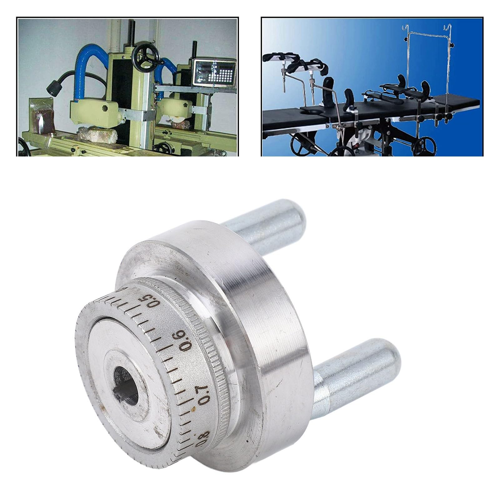 Natudeco 50mm 2in 0?1mm Scale Circle Size Mini Lathe Crank Wheel Mini Lathe Hand Wheel Mini Lathe Spare Parts with Handle Crank Aluminum Alloy for Factories Repair