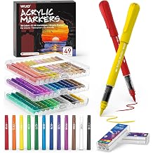 WUO 36 Colors Acrylic Paint Markers Brush Tip, Automatic Ink Control