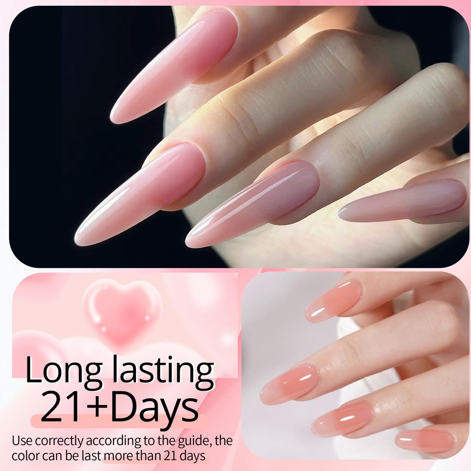 Gel adesivo per unghie, gel di in 6 colori, per allungamento delle unghie, decorazioni artistiche, multifunzionali, durevoli, per appassionati e adulti