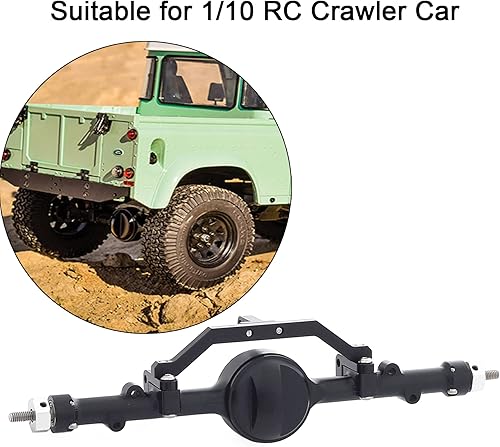 Miniatura 2 de Aleación de aluminio CNC eje trasero completo para 110 RC Crawler RC4WD Ge-Lande II TF2 D110 Yo-ta II Ejes (negro)