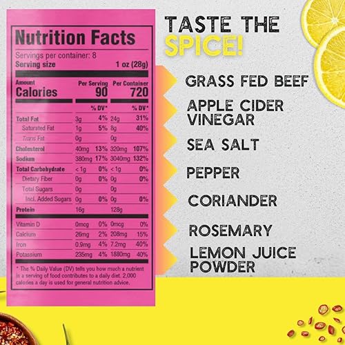 Miniatura 8 de Bocadillo de carne de res alimentada con pasto secado al aire, carne seca sudafricana (2 onzas, paquete de 2)  aprobado por Whole30, paleo, keto,