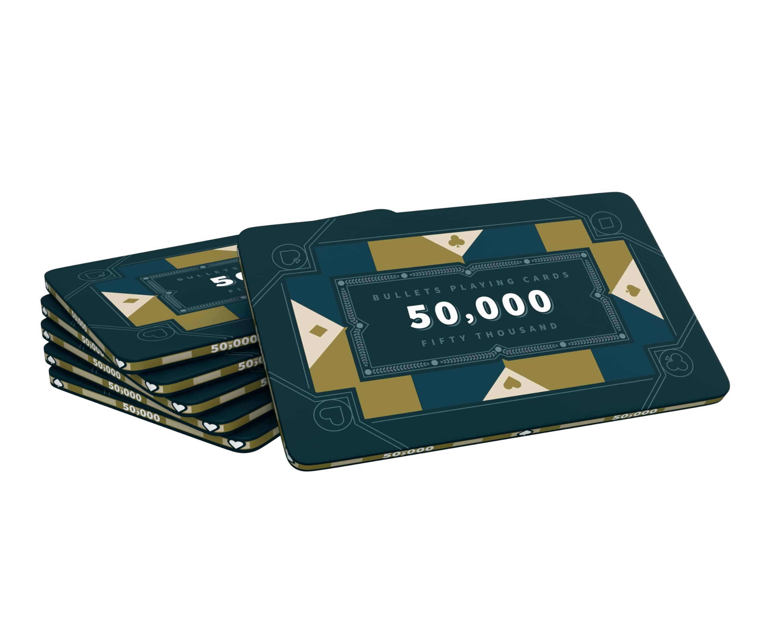 Ceramic Poker Plaques - Printed Value for Easy Betting - Perfect for Poker Nights, Tournaments, & Casino-Style Games - Balanced Design - Set of 6 - 'Paulie' with Value 50k