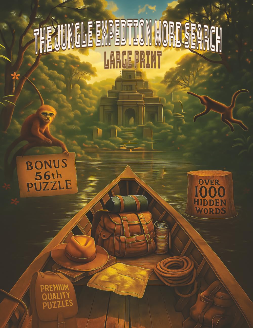 Large Print Edition The Jungle Expedition Word Search: Journey deep into the rainforest exploring ancient temples, hidden ruins, and wildlife ... word search escape (The Adventure Series)