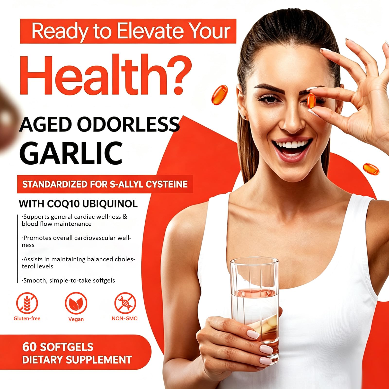 Aged Garlic Extract 600mg Softgels, Odorless Garlic Supplement (1) — Amazon image 5