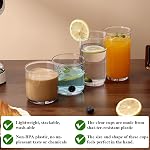 Kyraton Drinking Glasses Set of 12, PET Clear Plastic Highball Glasses 420ml & Whisky Cocktail Glasses Set 340ml, Heavy Duty Unbreakable Water Glasses Cup Tumbler Glassware for Beer, Juice, Milk