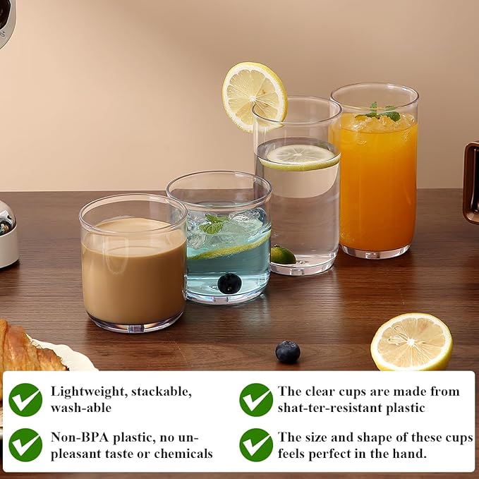 Set de 12 Vasos Kyraton PET, 14oz y 11.5oz, Irrompibles miniatura 5