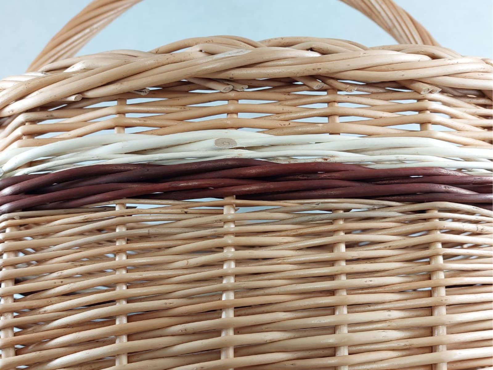 Cesto In Vimini Naturale Per La Spesa, Picnic E Raccolta Funghi - 40x27x23 Cm