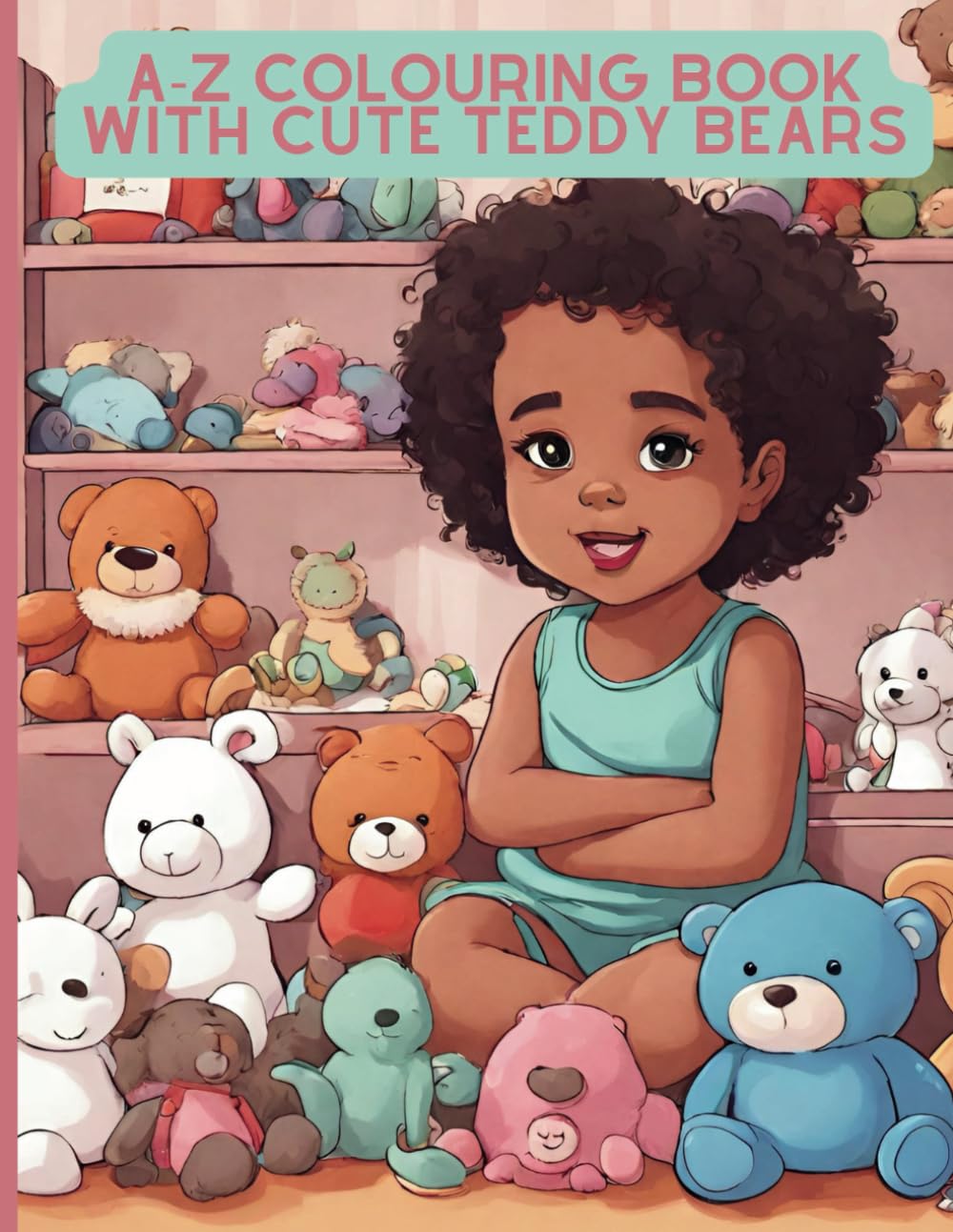 A-Z Colouring Book With Cute Teddy Bears: Cute and beautiful children's colouring book for girls aged 4-12 years old