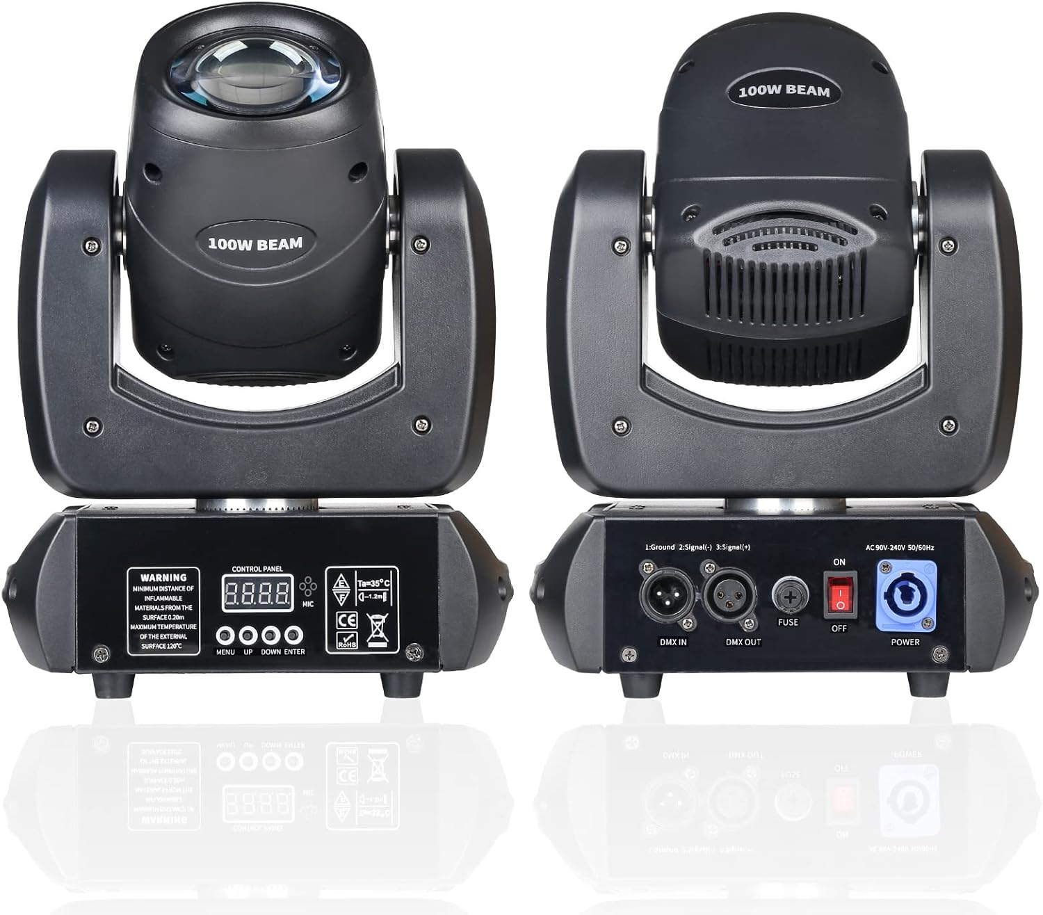 Mini luces LED de DJ DMX con cabezal móvil con iluminación de haz de prisma, 7 colores y 7 Gobos con luz de escenario activada por sonido y control