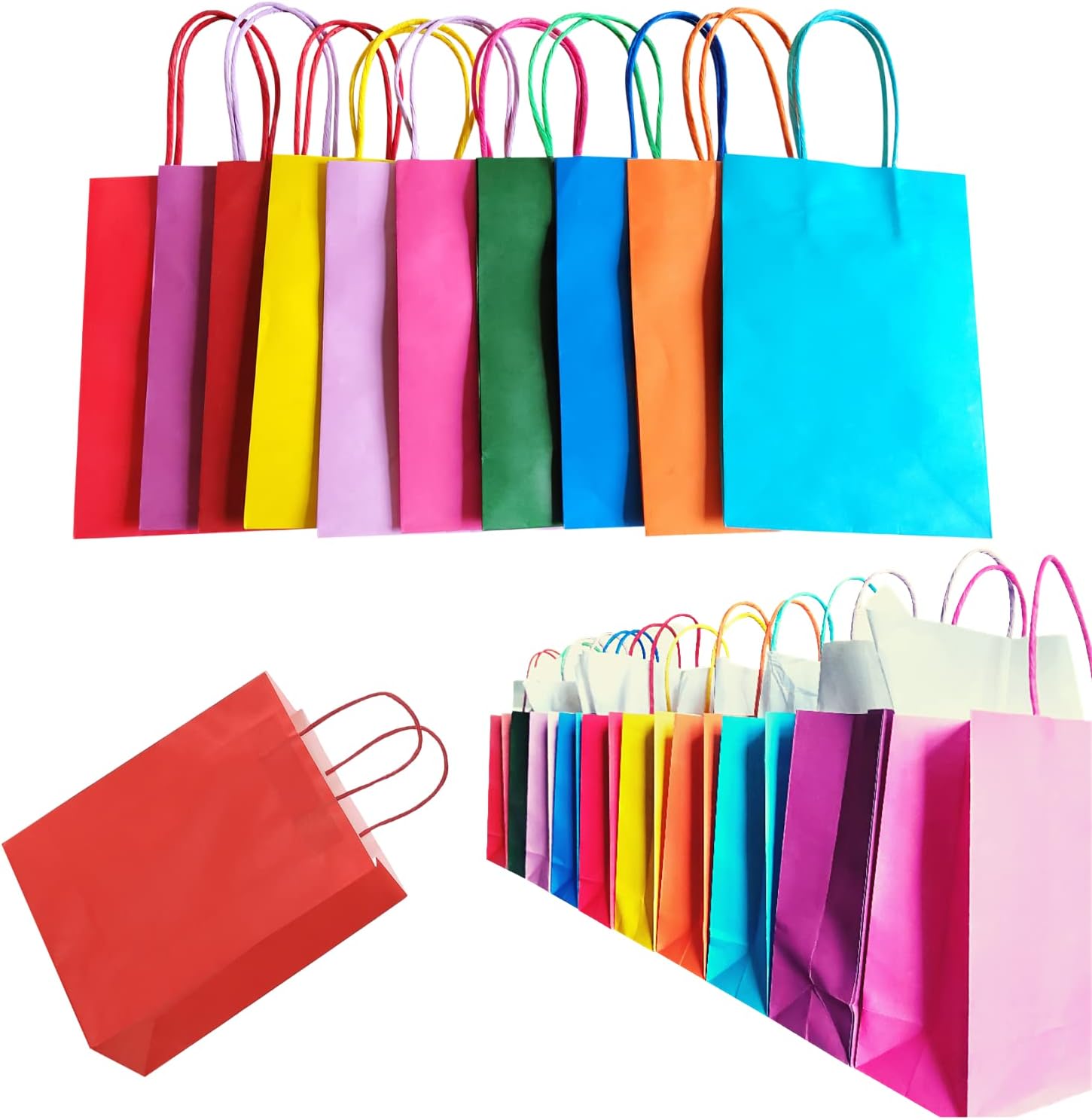 Small Party Bags,10 Pcs Paper Bags With Handles, Gift and Sweet Bags