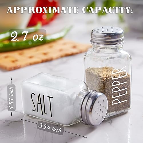 Miniatura 15 de Juego de saleros y pimenteros rojos, decoración y accesorios de cocina de granja roja, bonito salero de cristal para cocina y mesa