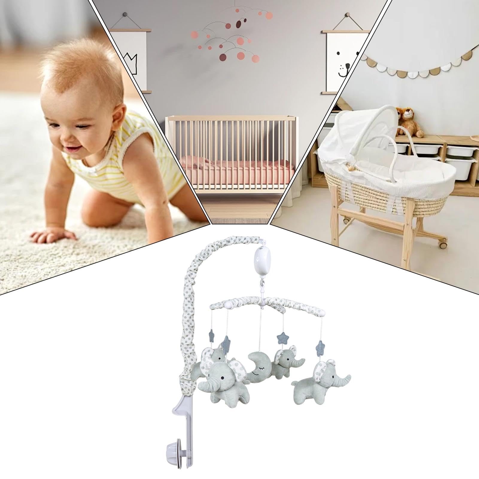 Mobile musical pour lit de bébé - Mobile musical en promotion | Jouet contrasté, décoration de chambre d'enfant avec animaux, boîte à musique, pour garçons