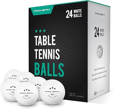 PRO-SPIN Ping Pong Balls - White 3-Star 40+ Table Tennis Balls | High-Performance ABS Training Balls | Ultimate Durability for Indoor & Outdoor Table Tennis