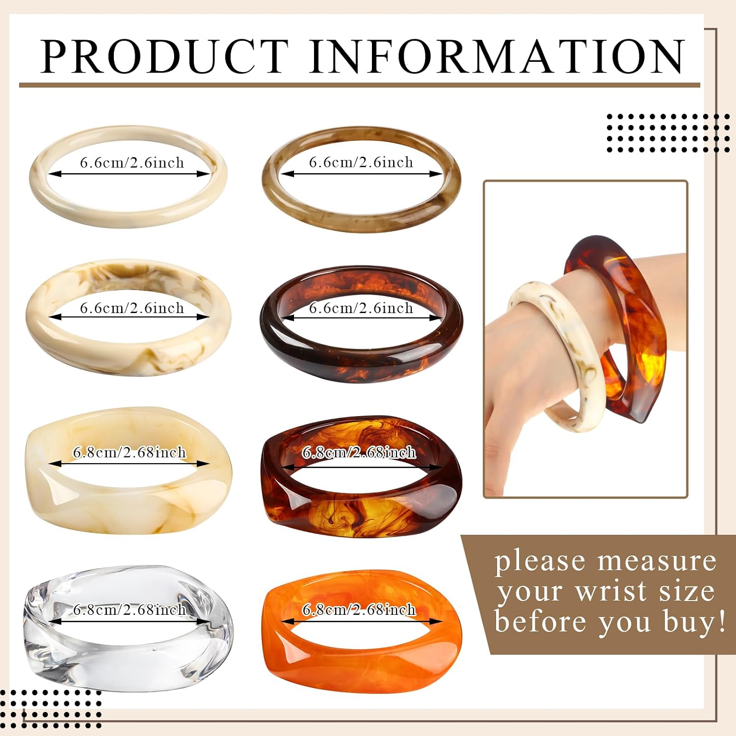 Liliaafar 8 Pcs Colorful Acrylic Resin Chunky Bangle Bracelets for Women Big Irregular Resin Bangles Trendy Stack Statement Punk Geometric Wristband Jewelry Gift Set