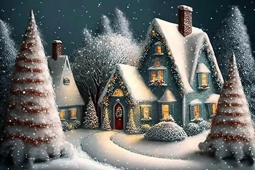 Miniatura 8 de Pintura de diamante de vela roja de Navidad de 12 x 16 pulgadas, pintura digital interactiva hecha a mano para adultos, kits de pintura de diamantes