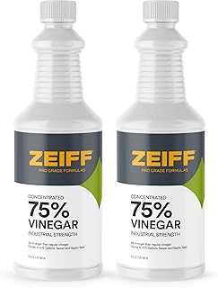 75% Pure Concentrated Vinegar - Technical Grade Acetic Acid Solution for Home and Outdoor Use - Cleaning Vinegar for Home & Laundry - 32 Oz, 2 Pack