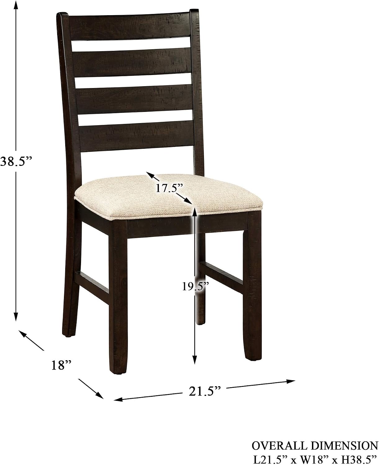 Homelegance 7-Piece Pack Dinette Set, Brown