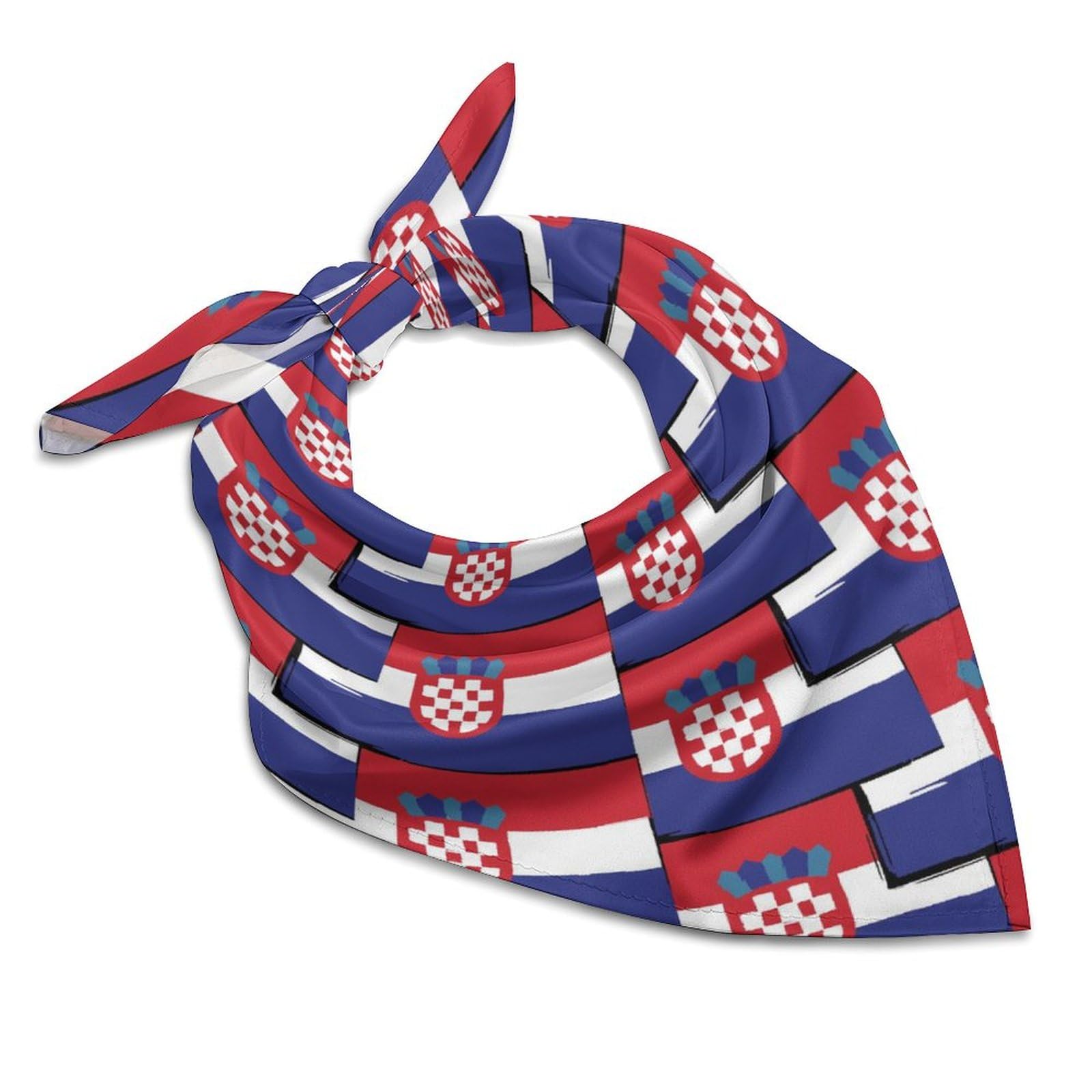 SMAZDFXX Croatia Flag Or Banner Bandana Kerchief for Women Colorful Square Scarf Lightweight Handbags Purse Scarves