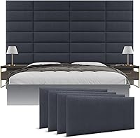Vista 44 de Cabeceras tapizadas Vänt - Paneles de pared para montar en la pared tamaño Queen/Full - Champán neutro metálico - Juego de 4 paneles
