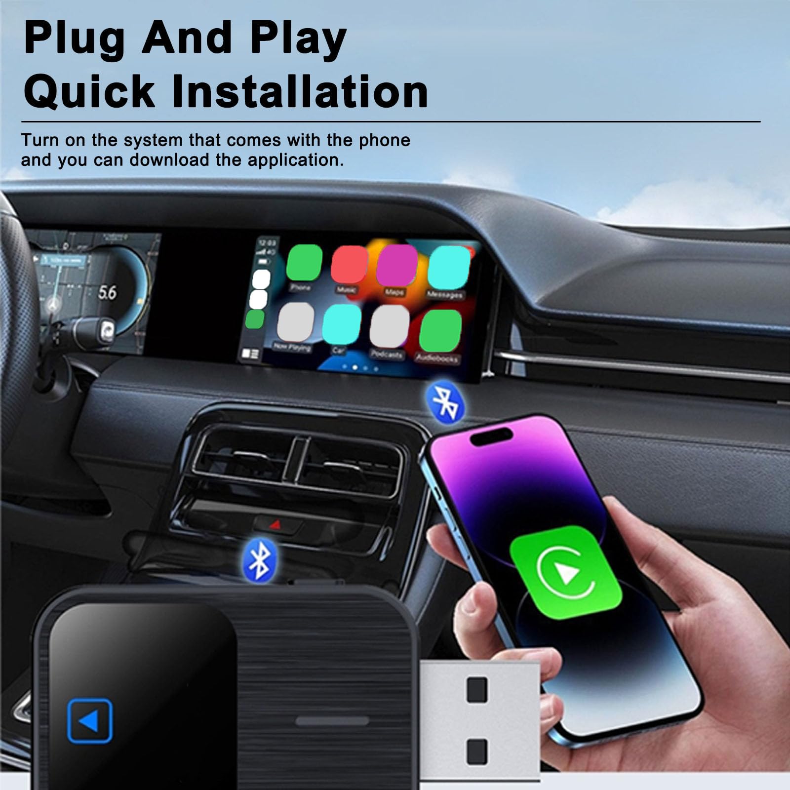 Wireless Carplay Adapter Für BMW X5 - Kabellos Adapter Plug & Play 2017-2025
