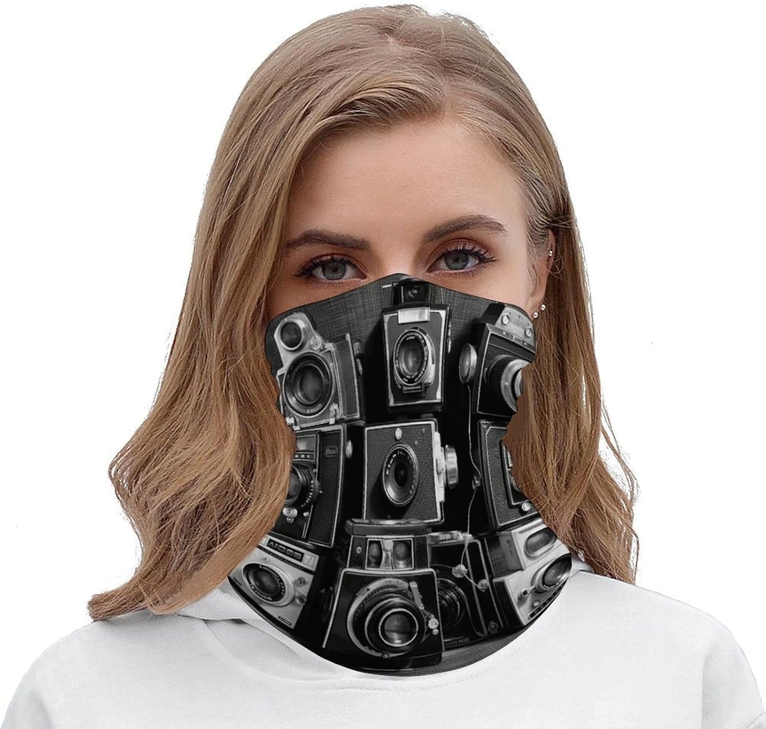 Retro Cool Camera Collection Neck Gaiter for Men Women,Head Wrap Seamless&Versatile,Sun Protection Headwear for Fishing Cycling