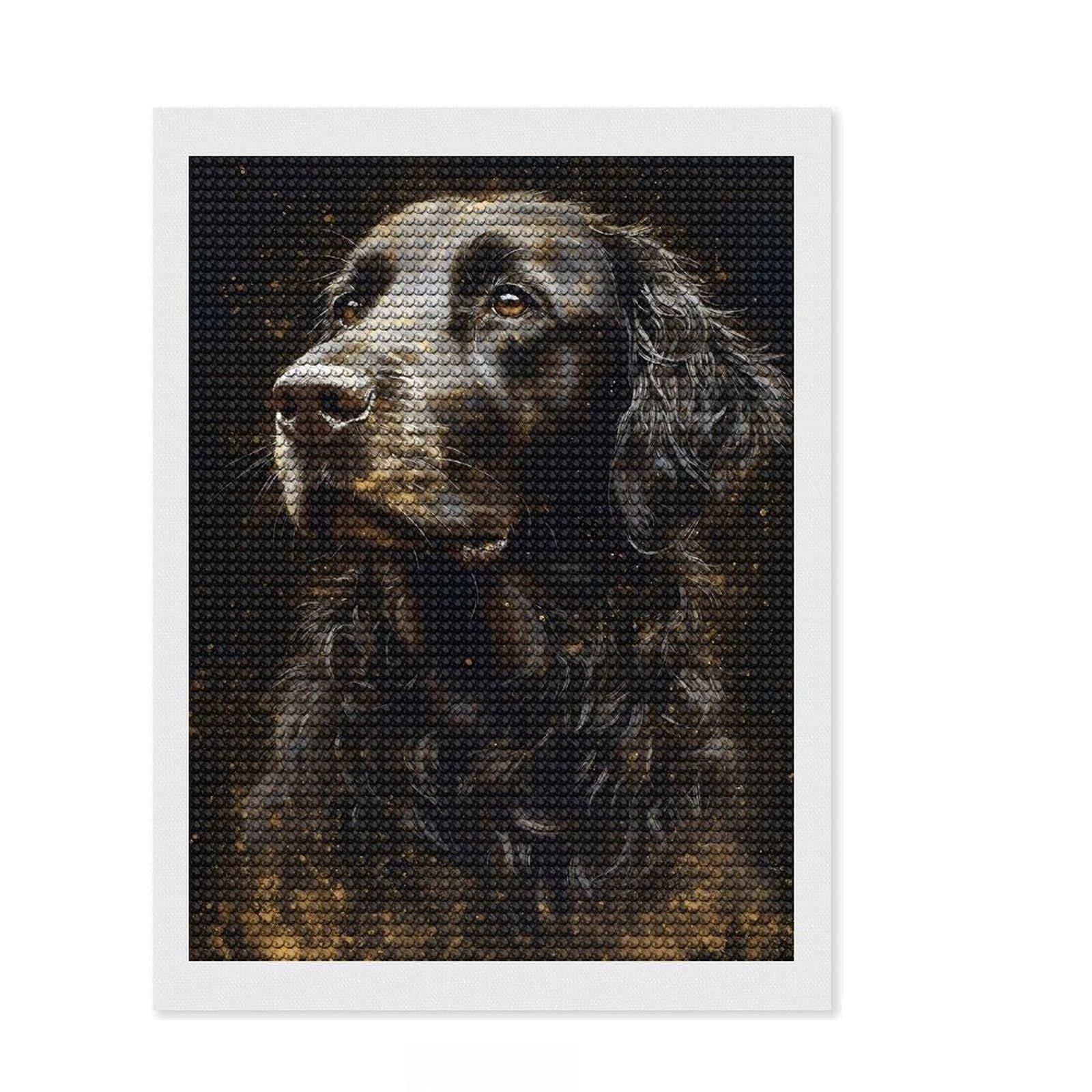 Junmoney English Springer Spaniel Full Drill Diamond Painting Kit 12"x16", for Craft Lovers, Easy Handmade Project, Office Decor, Christmas Gift
