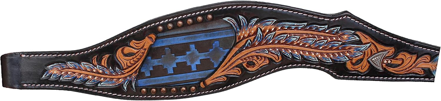CHALLENGER Horse Western Feather Arrow Tooled Headstall Bridle & Breast Collar Set 78FK15B