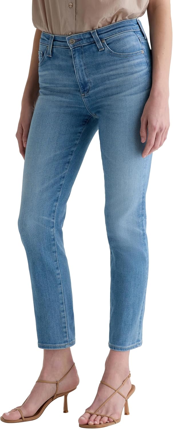 AG Womens Mari Mid Rise Slim Straight Crop Jean
