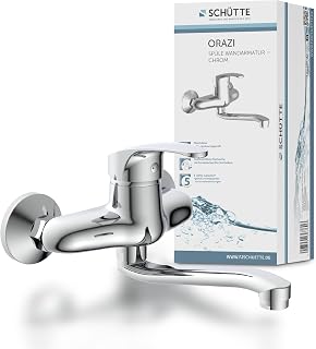 SCHÜTTE 36760 Orazi - Grifo de pared cromado para fregadero de pared (360°, ideal doble, montaje en, para cocina/, mezclador para montaje en pared)