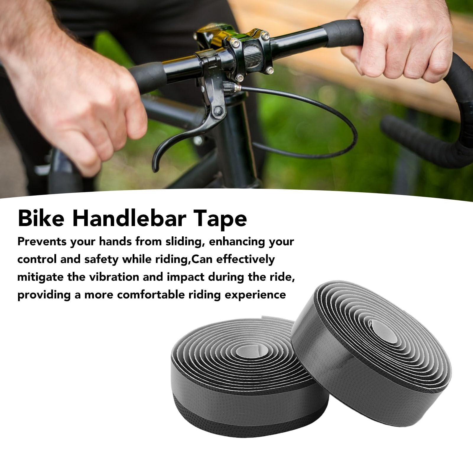 Road Tape 2-Pack Black EVA Bike Handlebar Tape Anti-Slip Comfort